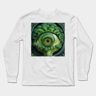 [AI Art] Eye Of Broccoli, Art Deco Style Long Sleeve T-Shirt